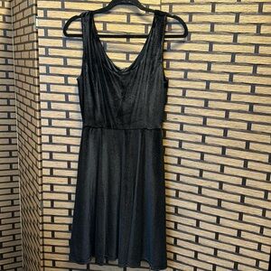 ModCloth Vintage Black Velvety Skater Dress With Pockets